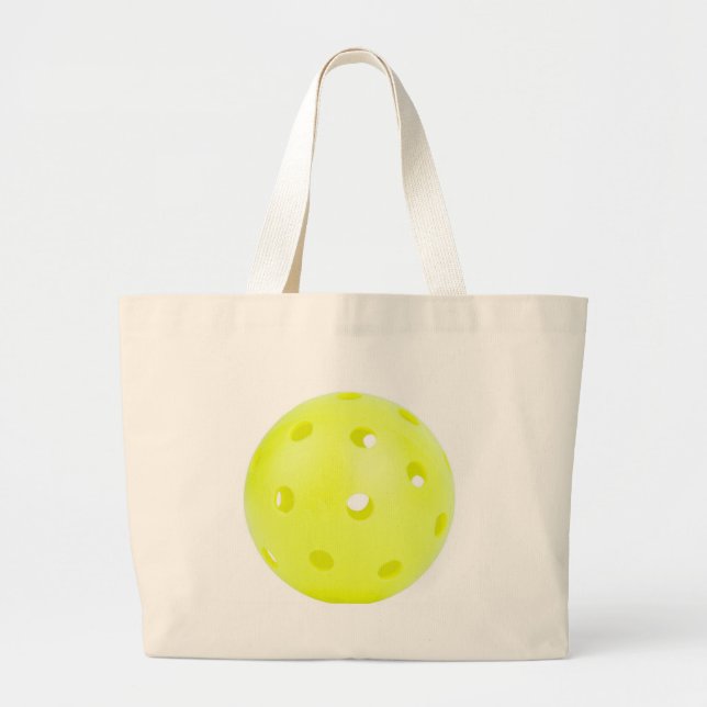 Pickle BAll Yellow Large Tote Bag (Front)