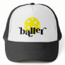 Pickle Baller Funny Black and White Trucker Hat