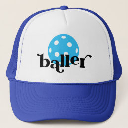 Pickle Baller Funny Blue Trucker Hat