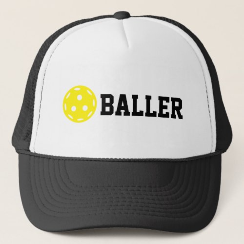 Pickle baller Funny Pickleball  Custom Text  Trucker Hat