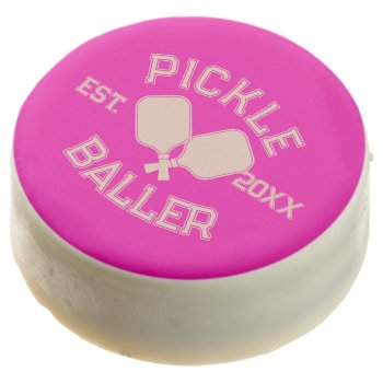 Pickle Baller Pickleball Collegiate Typography Chocolate Covered Oreo by freshpaperie at Zazzle