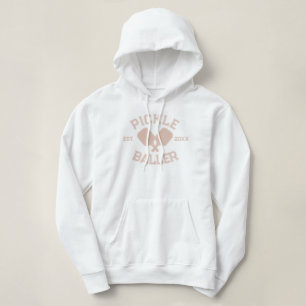Pickle Baller Pickleball Collegiate Typography Hoodie