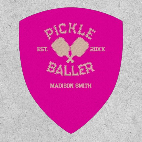 Pickle Baller Pickleball Collegiate Typography Patch