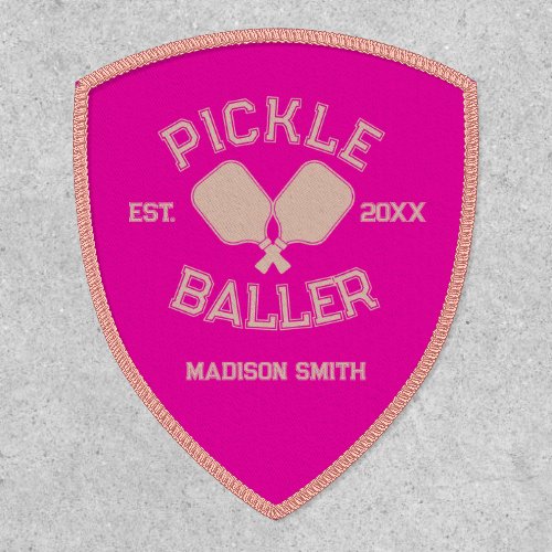 Pickle Baller Pickleball Collegiate Typography Patch