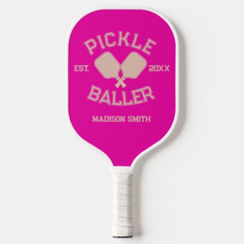 Pickle Baller Pickleball Collegiate Typography Pickleball Paddle