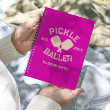 Pickle Baller Pickleball Collegiate Typography Planner by freshpaperie at Zazzle