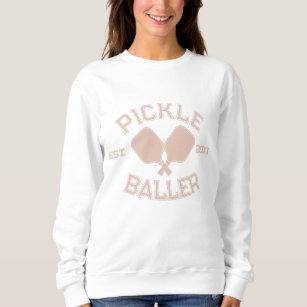 Pickle Baller Pickleball Collegiate Typography Sweatshirt
