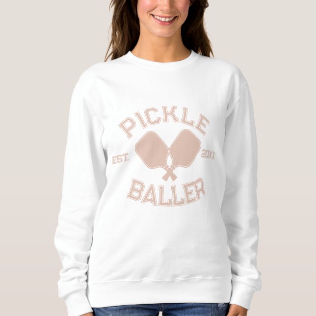 Pickle Baller Pickleball Collegiate Typography Sweatshirt (Front)