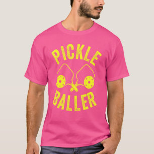Pickle Baller Rackets Retro Vintage Pickleball T-Shirt