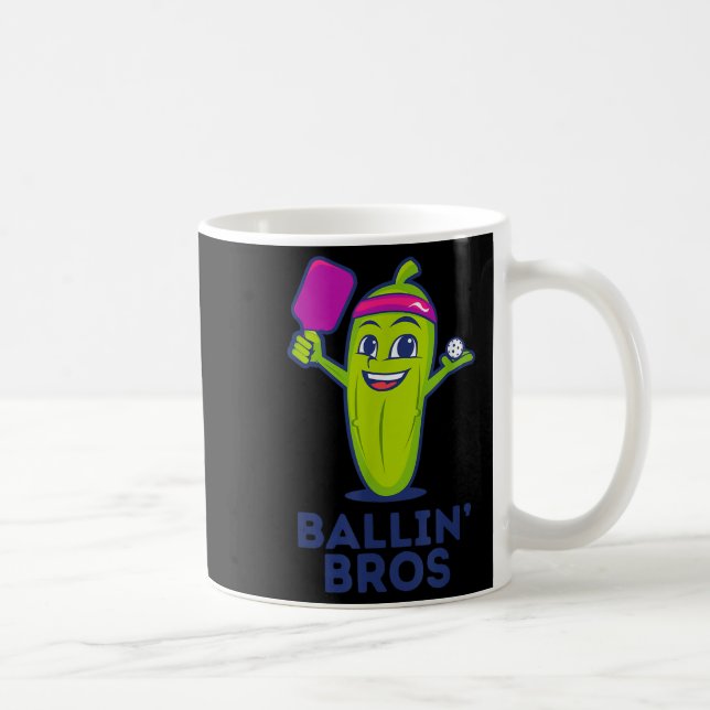 Pickle Ballin’ Bros – Gifts Friends, Brothers, Or  Coffee Mug (Right)