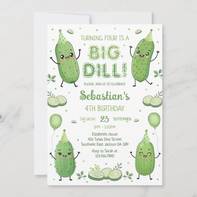 Pickle Big Dill Party Birthday Invitation (Front)