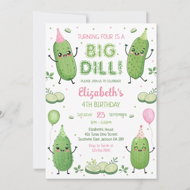 Pickle Big Dill Party Birthday Invitation (Front)