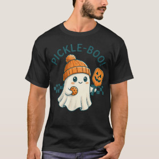 Pickle-Boo Funny Ghost Halloween Pickleball T-Shirt