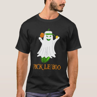 Pickle-Boo Pickle Ghost Funny Halloween Pickleball T-Shirt