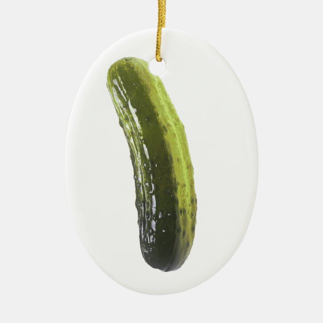 Pickle Ceramic Ornament (Front)