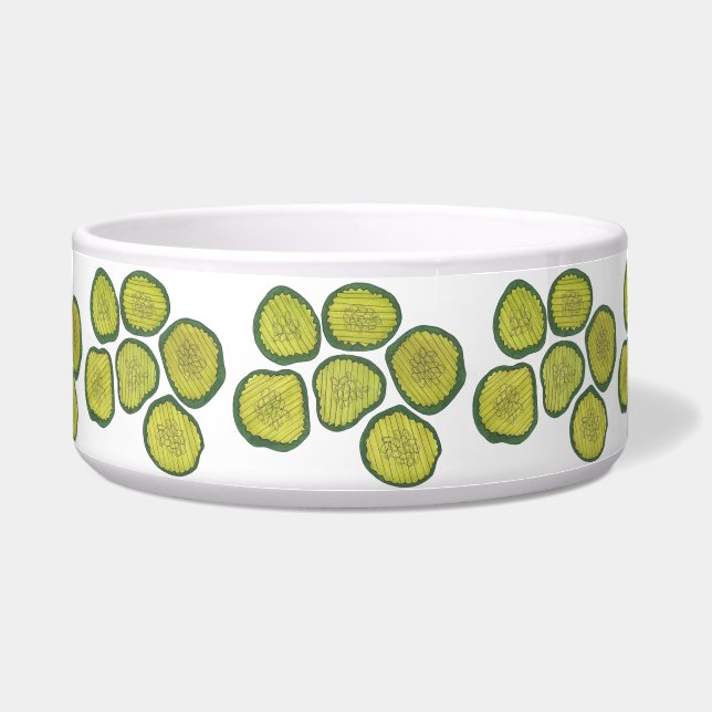 Pickle Chips Green Dill Sweet Kosher Pickles Print Bowl (Front)