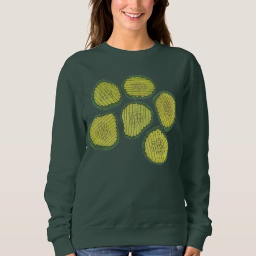 Pickle Chips Green Kosher Dill Pickle Chip Design Sweatshirt