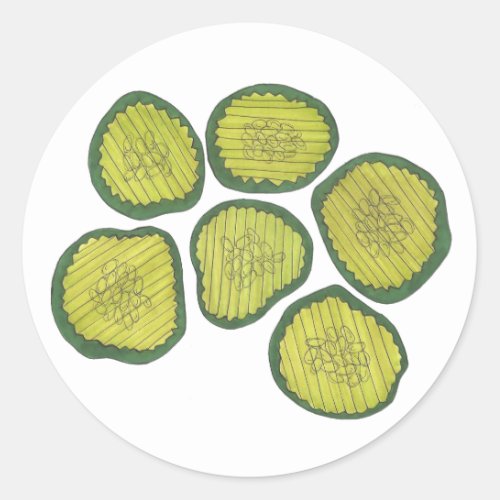 Pickle Chips Green Kosher Dill Pickle Chip Foodie Classic Round Sticker