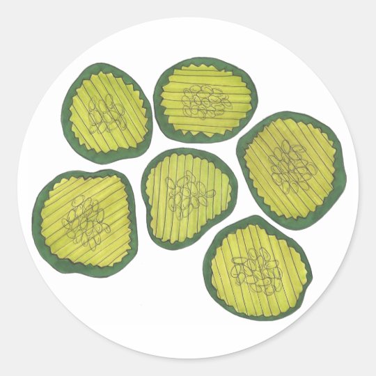Pickle Chips Green Kosher Dill Pickle Chip Foodie Classic Round Sticker
