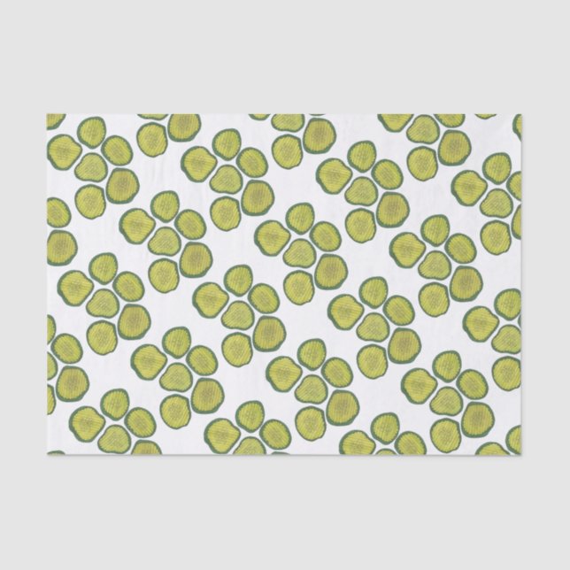 Pickle Chips Green Kosher Dill Pickle Chip Pattern Tissue Paper (Front)
