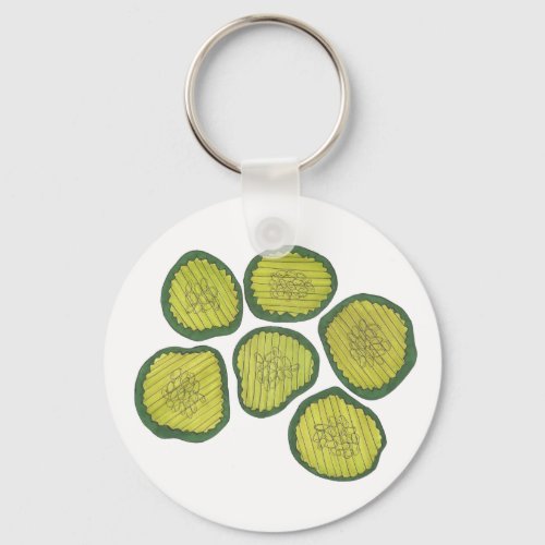 Pickle Chips Green Kosher Dill Sweet Pickle Foodie Keychain