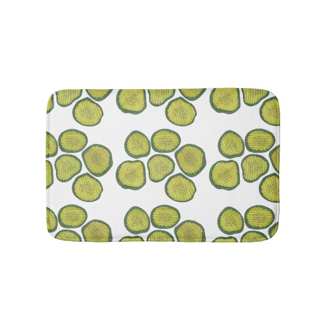 Pickle Chips Sweet Pickles Food Kosher Dill Design Bathroom Mat (Front)