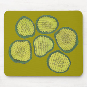 Pickle Chips Sweet Pickles Food Kosher Dill Design Mouse Pad