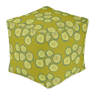 Pickle Chips Sweet Pickles Food Kosher Dill Print Pouf