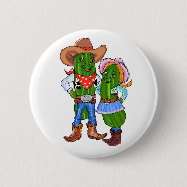 Pickle Cowboy, Gherkin Cowgirl, Dill Cucumber West Button (Front)