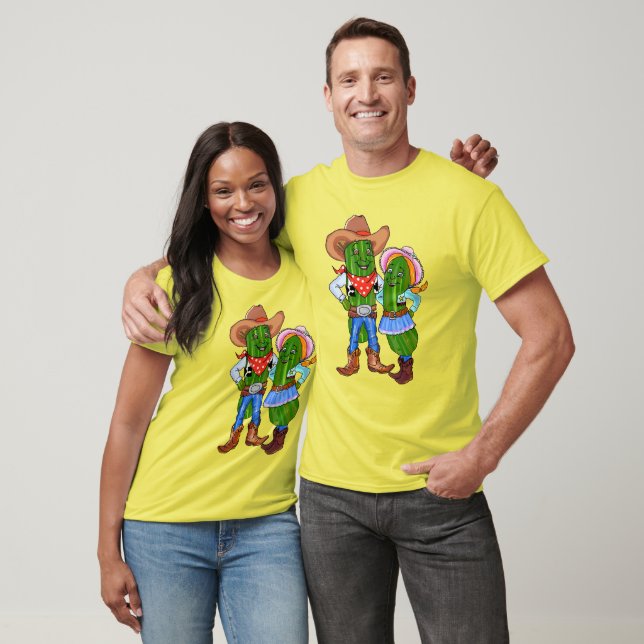 Pickle Cowboy, Gherkin Cowgirl, Dill Cucumber West T-Shirt (Unisex)