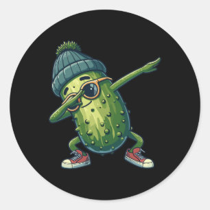 Pickle Cucumber Funny National Pickle Day Dabbing Classic Round Sticker