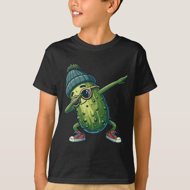 Pickle Cucumber Funny National Pickle Day Dabbing  T-Shirt (Front)