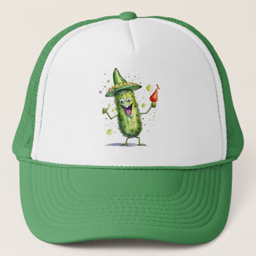 Pickle Cucumbers wearing Birthday Hats