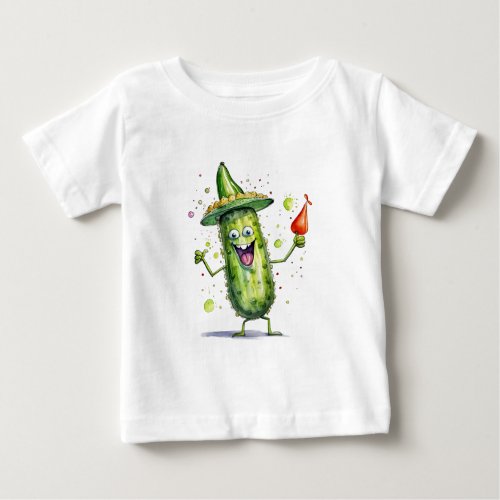 Pickle Cucumbers wearing Birthday Hats Baby T_Shirt