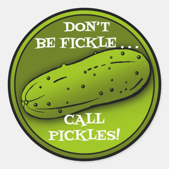 Pickle, Customized Classic Round Sticker, Glossy Sticker (Front)