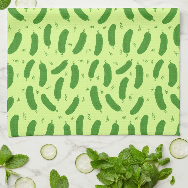 Pickle & Fresh Collection patterned Kitchen Towel (Folded)