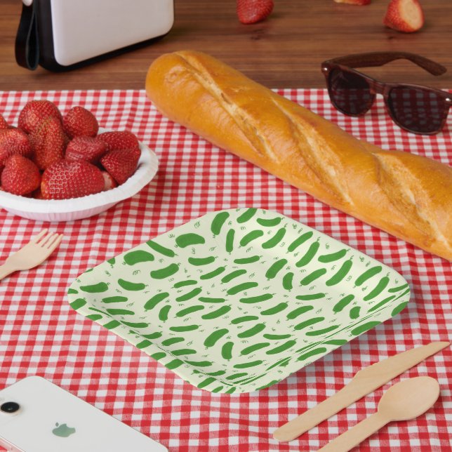 Pickle & Fresh Collection patterned Paper Plates (Picnic)