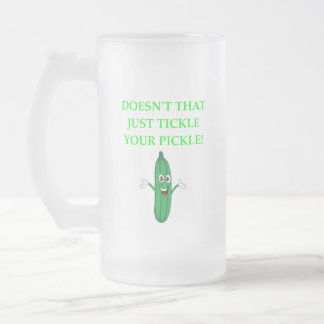 PICKLE FROSTED GLASS BEER MUG