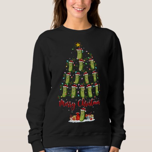 Pickle Fruit Lover Matching Santa Pickle Christmas Sweatshirt