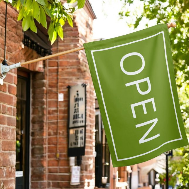 Pickle Green Open Sign Modern Small Business Flag (Creator Uploaded)