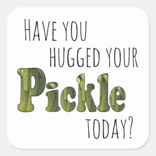 Pickle Hugger Square Sticker