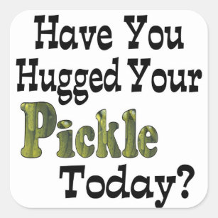 Pickle Hugger Square Sticker