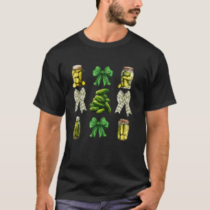 Pickle Jar Coquette Bow Cucumber Canning Season Ga T-Shirt