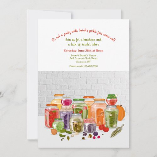 Pickle Jars Invitation