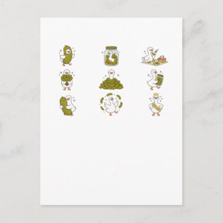 Pickle Lover Silly Goose Funny Pickle Jar Goose  Postcard