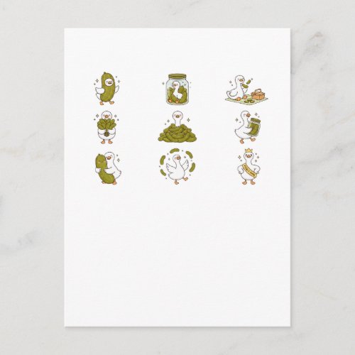 Pickle Lover Silly Goose Funny Pickle Jar Goose  Postcard