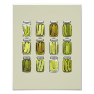 Pickle Lover Vintage Canned Pickles Jar Christmas  Photo Print