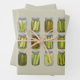 Pickle Lover Vintage Canned Pickles Jar Christmas Wrapping Paper Sheets