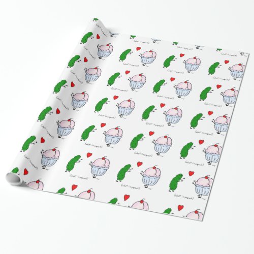 Pickle Loves Ice Cream Baby Shower Wrapping Paper