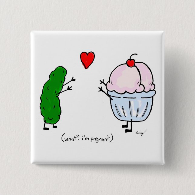 Pickle Loves Ice Cream Button (Front)